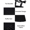 image:imageMicoson Ruffle Tank Tops for Women Summer Square Neck Sleeveless Tops Tie Shoulder Chiffon Blouse Babydoll ShirtsBlack