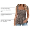 image:imageMicoson Ruffle Tank Tops for Women Summer Square Neck Sleeveless Tops Tie Shoulder Chiffon Blouse Babydoll ShirtsBlack Floral