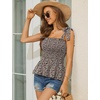 image:imageMicoson Ruffle Tank Tops for Women Summer Square Neck Sleeveless Tops Tie Shoulder Chiffon Blouse Babydoll ShirtsBlack Floral