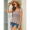 image:imageMicoson Ruffle Tank Tops for Women Summer Square Neck Sleeveless Tops Tie Shoulder Chiffon Blouse Babydoll ShirtsFloral Pink