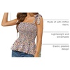 image:imageMicoson Ruffle Tank Tops for Women Summer Square Neck Sleeveless Tops Tie Shoulder Chiffon Blouse Babydoll ShirtsFloral Pink