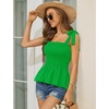 image:imageMicoson Ruffle Tank Tops for Women Summer Square Neck Sleeveless Tops Tie Shoulder Chiffon Blouse Babydoll ShirtsGreen