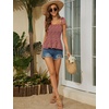 image:imageMicoson Ruffle Tank Tops for Women Summer Square Neck Sleeveless Tops Tie Shoulder Chiffon Blouse Babydoll ShirtsRed Floral