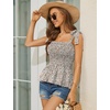 image:imageMicoson Ruffle Tank Tops for Women Summer Square Neck Sleeveless Tops Tie Shoulder Chiffon Blouse Babydoll ShirtsSky Blue Floral