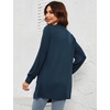 image:imageMicoson Spring Thin Open Front Cardigan for Womens Thin Draped Long Sleeve Business Cover up with Pockets Navy Blue L