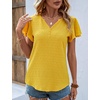 image:imageMicoson Women Flutter Sleeve V Neck Tops Swiss Dot Chiffon Blouse