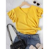 image:imageMicoson Women Flutter Sleeve V Neck Tops Swiss Dot Chiffon Blouse