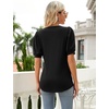 image:imageMicoson Women Puff Sleeves Tops Fashion Asymmetrical Neck Shirt Dressy Casual Tunic Blouses S2XL