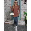 image:imageMicoson Womens Casual Crewneck Long Sleeve Tops Fashion Side Split Tunic Dressy Buttons Sweatshirts S2XL