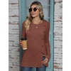 image:imageMicoson Womens Casual Crewneck Long Sleeve Tops Fashion Side Split Tunic Dressy Buttons Sweatshirts S2XL