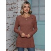 image:imageMicoson Womens Casual Crewneck Long Sleeve Tops Fashion Side Split Tunic Dressy Buttons Sweatshirts S2XL
