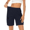image:imageMicoson Womens Hiking Cargo Shorts Quick Dry Fit Golf Shorts High Waisted Athletic Travel Shorts with Zipper Pockets