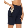 image:imageMicoson Womens Hiking Cargo Shorts Quick Dry Fit Golf Shorts High Waisted Athletic Travel Shorts with Zipper Pockets