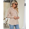 image:imageMicoson Womens Long Sleeve Button Lapel Tunic Tops V Neck Business Casual Swing Sweatshirt PulloverApricot