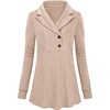 image:imageMicoson Womens Long Sleeve Button Lapel Tunic Tops V Neck Business Casual Swing Sweatshirt PulloverApricot