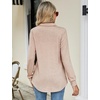 image:imageMicoson Womens Long Sleeve Button Lapel Tunic Tops V Neck Business Casual Swing Sweatshirt PulloverApricot