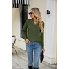 image:imageMicoson Womens Long Sleeve Button Lapel Tunic Tops V Neck Business Casual Swing Sweatshirt PulloverArmy Green