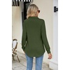 image:imageMicoson Womens Long Sleeve Button Lapel Tunic Tops V Neck Business Casual Swing Sweatshirt PulloverArmy Green