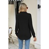 image:imageMicoson Womens Long Sleeve Button Lapel Tunic Tops V Neck Business Casual Swing Sweatshirt PulloverBlack