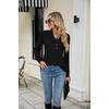 image:imageMicoson Womens Long Sleeve Button Lapel Tunic Tops V Neck Business Casual Swing Sweatshirt PulloverBlack