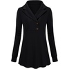 image:imageMicoson Womens Long Sleeve Button Lapel Tunic Tops V Neck Business Casual Swing Sweatshirt PulloverBlack
