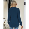 image:imageMicoson Womens Long Sleeve Button Lapel Tunic Tops V Neck Business Casual Swing Sweatshirt PulloverBlue