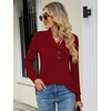 image:imageMicoson Womens Long Sleeve Button Lapel Tunic Tops V Neck Business Casual Swing Sweatshirt PulloverBurgundy