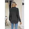 image:imageMicoson Womens Long Sleeve Button Lapel Tunic Tops V Neck Business Casual Swing Sweatshirt PulloverDark Grey