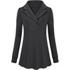 image:imageMicoson Womens Long Sleeve Button Lapel Tunic Tops V Neck Business Casual Swing Sweatshirt PulloverDark Grey