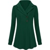 image:imageMicoson Womens Long Sleeve Button Lapel Tunic Tops V Neck Business Casual Swing Sweatshirt PulloverGreen
