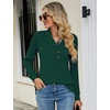 image:imageMicoson Womens Long Sleeve Button Lapel Tunic Tops V Neck Business Casual Swing Sweatshirt PulloverGreen