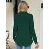 image:imageMicoson Womens Long Sleeve Button Lapel Tunic Tops V Neck Business Casual Swing Sweatshirt PulloverGreen