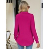 image:imageMicoson Womens Long Sleeve Button Lapel Tunic Tops V Neck Business Casual Swing Sweatshirt PulloverHot Pink
