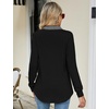 image:imageMicoson Womens Long Sleeve Button Lapel Tunic Tops V Neck Business Casual Swing Sweatshirt PulloverHoundstooth