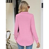 image:imageMicoson Womens Long Sleeve Button Lapel Tunic Tops V Neck Business Casual Swing Sweatshirt PulloverPink