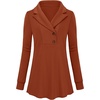image:imageMicoson Womens Long Sleeve Button Lapel Tunic Tops V Neck Business Casual Swing Sweatshirt PulloverPumpkin