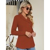 image:imageMicoson Womens Long Sleeve Button Lapel Tunic Tops V Neck Business Casual Swing Sweatshirt PulloverPumpkin