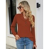 image:imageMicoson Womens Long Sleeve Button Lapel Tunic Tops V Neck Business Casual Swing Sweatshirt PulloverPumpkin