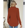 image:imageMicoson Womens Long Sleeve Button Lapel Tunic Tops V Neck Business Casual Swing Sweatshirt PulloverPumpkin
