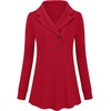 image:imageMicoson Womens Long Sleeve Button Lapel Tunic Tops V Neck Business Casual Swing Sweatshirt PulloverRed