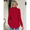 image:imageMicoson Womens Long Sleeve Button Lapel Tunic Tops V Neck Business Casual Swing Sweatshirt PulloverRed
