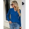 image:imageMicoson Womens Long Sleeve Button Lapel Tunic Tops V Neck Business Casual Swing Sweatshirt PulloverRoyal Blue