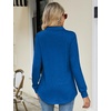 image:imageMicoson Womens Long Sleeve Button Lapel Tunic Tops V Neck Business Casual Swing Sweatshirt PulloverRoyal Blue