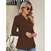 image:imageMicoson Womens Long Sleeve Button Lapel Tunic Tops V Neck Swing Sweatshirt