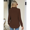 image:imageMicoson Womens Long Sleeve Button Lapel Tunic Tops V Neck Swing Sweatshirt