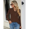 image:imageMicoson Womens Long Sleeve Button Lapel Tunic Tops V Neck Swing Sweatshirt