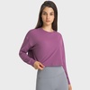 image:imageMicoson Womens Long Sleeve Crop Tops Workout Cropped Sweatshirts Summer Loose Fit Gym Yoga Shirts with UPF 50