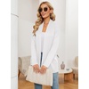 image:imageMicoson Womens Long Sleeve Open Front Cardigan Casual Loose Lightweight Cardigans with Pockets2white