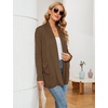 image:imageMicoson Womens Long Sleeve Open Front Cardigan Casual Loose Lightweight Cardigans with PocketsBrownnew