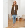 image:imageMicoson Womens Long Sleeve Open Front Cardigan Casual Loose Lightweight Cardigans with PocketsBrownnew